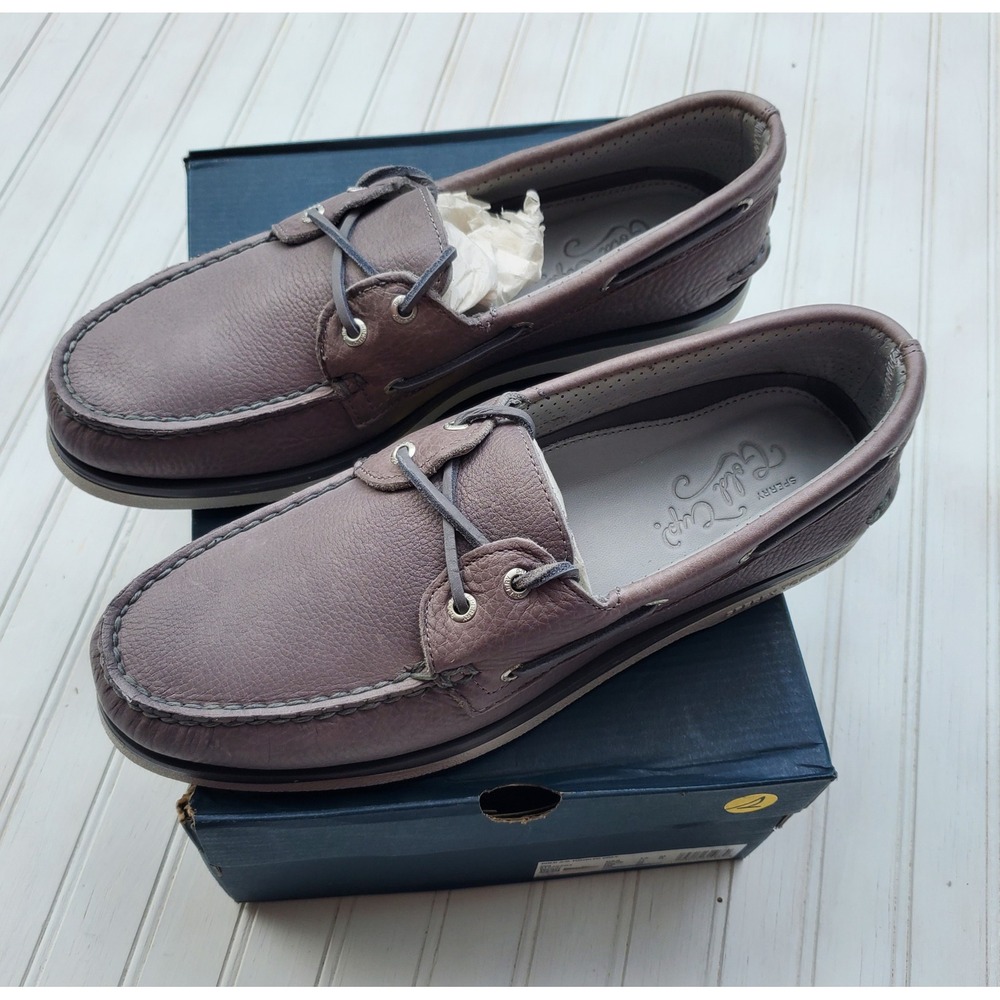 Sperry Gold Cup Authentic Original Grey Leather Boat Shoes NEW STS25503 Mens 12